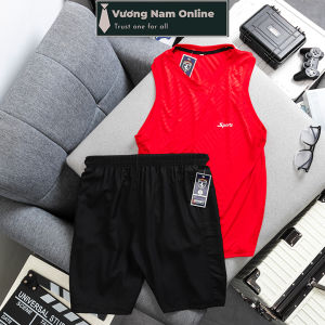 [Hoàn tiền 20%] Bộ thể thao nam mặc nhà mùa hè ba lỗ tanktop vải mát lạnh dập vân VNO101