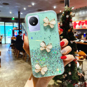 Phone case Vivo Y02t Y02A Y02 Shiny Butterfly Decoration Sequins Design Soft Casing vivo Y02t Phone Cover