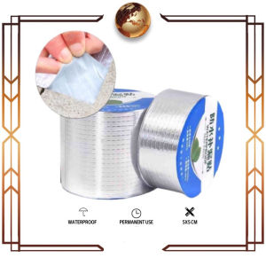 Tape Anti bocor Foil Butyl Aluminum 5M X 5CM Lakban Perekat Waterproof Air isolasi Super Strong