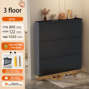 Steel Flip Shoe Cabinet With Drawers Shoe Rack Organizer For Home Foyer Entrance Storage