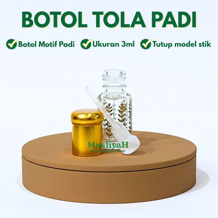(1LUSIN) BOTOL TOLA PADI 3ML BOTOL PARFUME KACA 3ML BOTOL REFILL ...