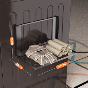 Magnetic Folding Storage Rack Refrigerator Side Rack Magnetic Folding Shelf Wall-mounted Towel Organizer Shelf Space-saving Magnetic Storage Rack for Washing Machine Fridge Punch-free