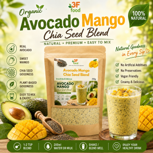 Avocado Mango Chia Seed Blend Drink | Natural Healthy Diet Drink | Rich in Fiber Vitamins & Antioxidants | Smoothie Mix