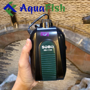 Máy Sục Khí Oxy 2 Vòi Sobo SB -1106 Dành Cho Bể Cá Cảnh Dưới 300l (tặng kèm 2 dây sủi và 2 quả sủi)