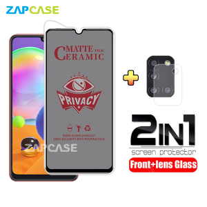 PAKET 2in1 Anti Gores Layar Privacy Samsung A31 Free Tempered Glass Camera Lens
