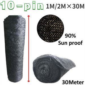 1/2x30M Black Sun Shade Netting Orchid Net Jaring Hitam Naungan Sunproof Garden Mesh Sunblock Cover Cloth Greenhouse