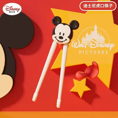 Disney Kids Learning Training Chopsticks Corrective Practice ABS Silicone BPA Free Adjustable 3 Rings Anti-Slip Tips Baby Toddler Beginner Mickey Minnie Spiderman Frozen