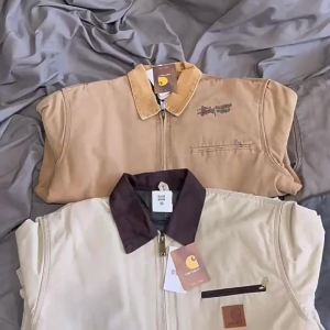 dropshipping J97 Heavyweight American Retro Washed Detroit Jacket Canvas Coat Rare Color Loose Plus Size