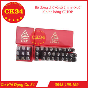 Bộ đóng chữ và đóng số 2mm - Xuôi trên mọi chất liệu (Bộ đầy đủ cả chữ số 2mm xuôi hãng YC cao cấp)