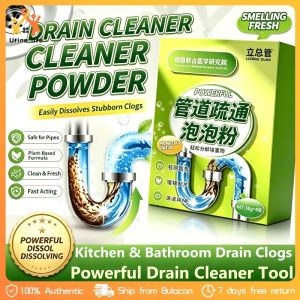 3/2/1 Box Drain Cleaner Powder Organic Waste Decomposer Dissolves Hair and Food Residues Pipe Dredging Bubble Powder 30g*4 Sachets