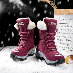 Moipheng Women Boots Winter Keep Warm Quality Mid-Calf Snow Boots Ladies Lace-up Comfortable Waterproof Booties Chaussures Femme