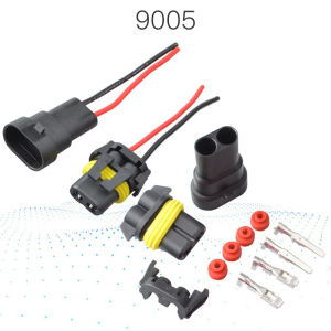 🔥🔥🔥fenglin 1 2PCS 9005 Single Slot With Wire 10CM Bulb Socket Headlight Fog Lamp Male Plug Adapter Waterproof Automotive Connector