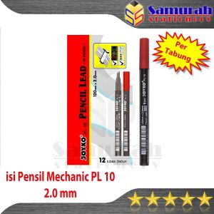 isi Pensil Mekanik Joyko PL 10 2.0 mm Perlusin / Mechanical Pencil lead PL-10 / isi Pensil Cetek Besar 1 pak isi 12 Tube