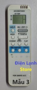 Remote máy lạnh Sanyo các loại.( Tặng kèm cặp pin).