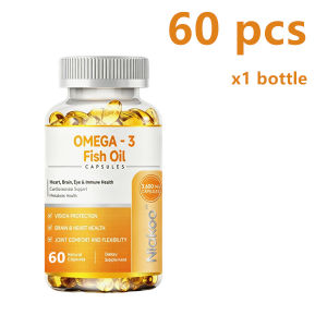 Omega 3 Fish Oil Supplement 120pcs - 600 EPA & 400 DHA to support overall heart brain joint and eye healthAntioxidant Support Fish Oil 30s Omega 3 Health Supplements High Purity Soft Capsules Heart Brain and Eye Health FDA Approved