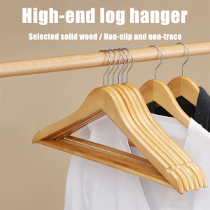 [24 hours delivery] 10PCS solid wood clothes hangers solid non-slip traceless household clothes drying rack solid color support hangers healthy and environmentally friendly