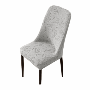 FUNG Stretchable Curved Chair Cover Leaf Pattern Soft Dining Chair Cover Universal Dust-proof Chair Seat Slipcovers Home Decor