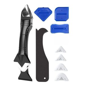 9Pcs Alat Perapih Sealent Set Kumplit Alat Perapih Pembersih Lem Silikon Sealant Sealent Scraper Alat Perapih Sealent