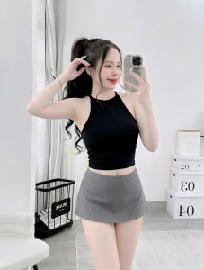 Áo croptop sát nách cổ yếm KVYBODY A39 chất cotton borip lụa dày mịn co giãn thích hợp mặc ở nhà đi chơi đi du lịch