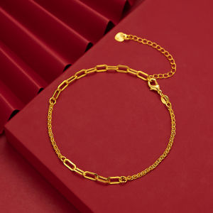 Everhoney Length Extendable Wire Gold Charm Paper Clips Link Chain Bracelet Strand Chain Bracelet for Women Teen Girls