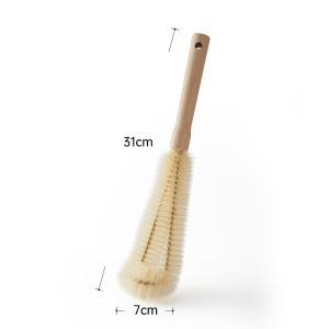 Bendable Wooden Long Handle Cup Brush Glass Cup Milk Bottle Teapot Cleaner Scrubber Home Kitchen Cleaning Products