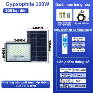 đèn led năng lượng mặt trời đèn led siêu sáng den nang luong mat trời Ánh sáng sân vườn nhà hành lang cửa cảm biến ánh sáng thời gian ánh sáng LED năng lượng mặt trời siêu sáng 100W