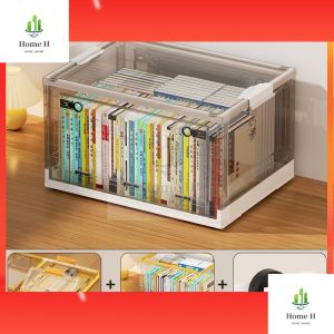 122L Foldable Storage Box 0rganiser Storage Clothes Stackable Transparent Storage Cabinet With Wheels
