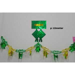 Garland tinsel foil idul Fitri lebaran hijau gold Murah