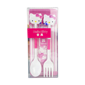 Cute Kids Utensils Cartoon Tableware Spoon and Fork Set (BGJAYA)