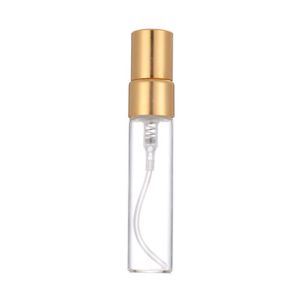 FANGAN 3ml 5ml 10ml Portable Gold Silver Cap Transparent Moisturizer Liquid Perfume Spray Bottle Refillable Glass Bottle Cosmetic Container