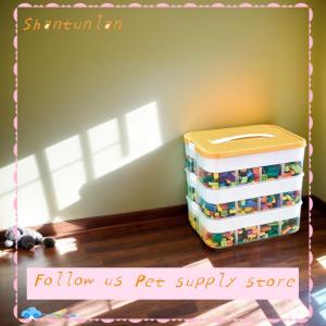 🎁【Special price】🎁Sha กล่องเก็บของเล่นเด็กแบบวางซ้อนได้กล่องเก็บของเล่นพลาสติกใสกันฝุ่นกันความชื้น