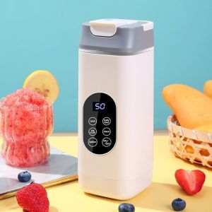 KAWAII BOX Cordless Electric Juicer USB Rechargeable Electric Display Smoothie Blender Kitchen Accessory Portable Ice Crusher Home Use