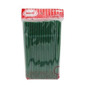 หลอดดูด หลอดดูดน้ำ แบบงอ สีเขียวอเมซอน 6mm.x21cm. (1แพ็ค 100 เส้น) แก้วโฟม dropdrink