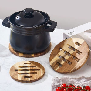 Bamboo Coaster Mats Hot Pot Holder Non-Slip Heat Resistant Table Dish Cup Mat Circle Tray Anti Scalding Coaster Holder
