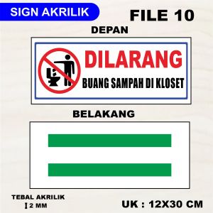 Sign Akrilik Tanda Peringatan Kebersihan Kamar Mandi Toilet