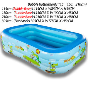 Rectangular 3 Rings Inflatable Swimming Pool Family Big Size Baby Kids Swimming Ocean Ball Pool