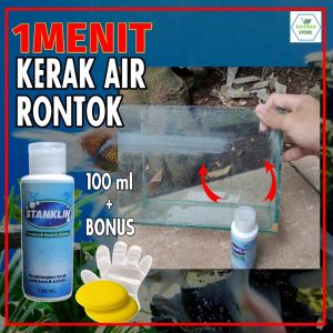 OBAT CAIRAN PEMBERSIH PENGHILANG KERAK NODA AIR JAMUR KACA WATERSPOT AQUARIUM AKUARIUM KERAN KRAN STAINLIS STAINLESS JENDELA CERMIN KAMAR MANDI AMPUH STANKLIN 100ml