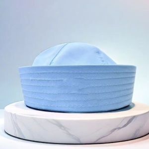 AMELY Cute Stripe Sailor Hat Blue Striped Y2K Navy Hat Sweet Flipped Brim Dome Hat Spring
