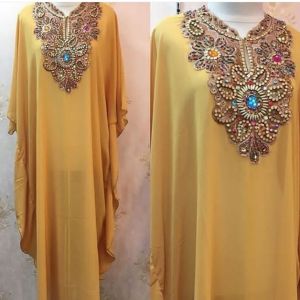 Gs kaftan payet mustard