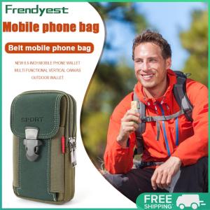 COD [Free Shipping] Outdoor Canvas Waist Bag Sport Casual Men Phone Purse Zipper Belt Bum Pouch