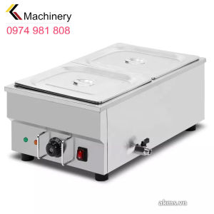 Bếp cách thủy giữ ấm thức ăn 2 ngăn Bain Marie BM-2T  khay GN 1/2 x 100mm x 2 tiêu chuẩncông suất 1.5kW