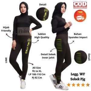 Floline Ols - Celana Well Fitness / Zumba Wanita Panjang Sobek Samping  Olahraga / Senam / Aerobic / Yoga Import 903