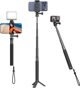 SmallRig Invisible Selfie Stick Tripod for Action Camera 37.4in Extendable Pole with Phone Clamp for GoPro 13/12 for Insta360 X5/4/Ace Pro2 for DJI Osmo 360/Action 5 Pro/6 for AKASO & Phone - 5403