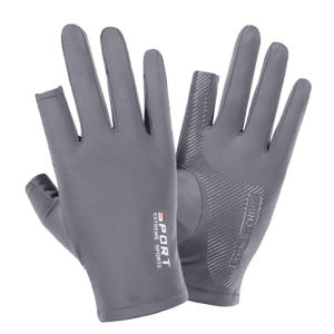 Găng Tay Sport Hở 2 Ngón Chống Nắng Găng Tay Chất Lụa Có Thể Sử Dụng Cảm Ứng Điện Thoại