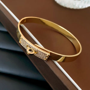 Viviann Classic Luxury Zirconia Charm Bracelets For Women Fashion Brand Jewelry Elegant Knot Bangle Gold Color Full Crystal Stone Open Bangle For Women Delicate Punk Girls Silver Color Geometric Bangle Jewelry