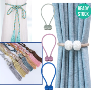 Curtain Magnet Pengikat langsir 磁性窗帘扣 Tieback Tassel Magnetic Ball Curtain langsir magnet Curtain Hook Penyangkut Langsir Pengikat Langsir cangkuk 窗簾布 (1 Piece)
