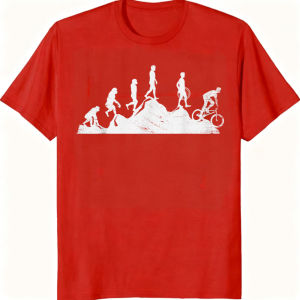 [Local Stock] VCC Vintage Evolution Mountain Biker Bike  Riders Biking Graphic Print Short Sleeve Crew Neck White T-Shirt For Men