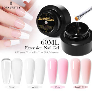 BORN PRETTY 4pcs Jelly Pink Nail Extension Gel Set White Pink Clear Gel-Nail-Polish French Nails Natural Camouflage Soak Off Gel