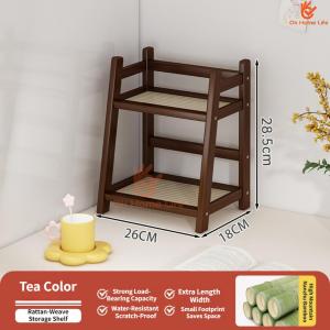 SG Stock 2-Tier Bamboo Kitchen Countertop Shelf Freestanding Spice Rack Organizer for Condiments & Tableware