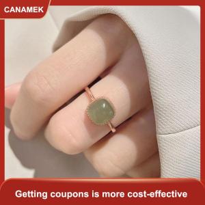 【CANAMEK】 Cổ Điển Nhân Tạo Ngọc Vuông Vòng Mùa Thu Mùa Đông Trung Quốc Phong Cách Pha Lê Hình Học Vòng Tay Cho Phụ Nữ Đồ Trang Sức Thời Trang